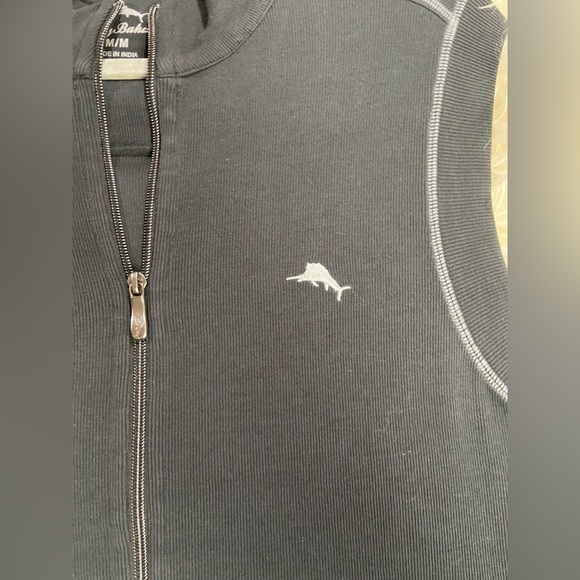 Tommy Bahama Antigua Cove M Vest Black with gray stitching - Picture 4 of 7